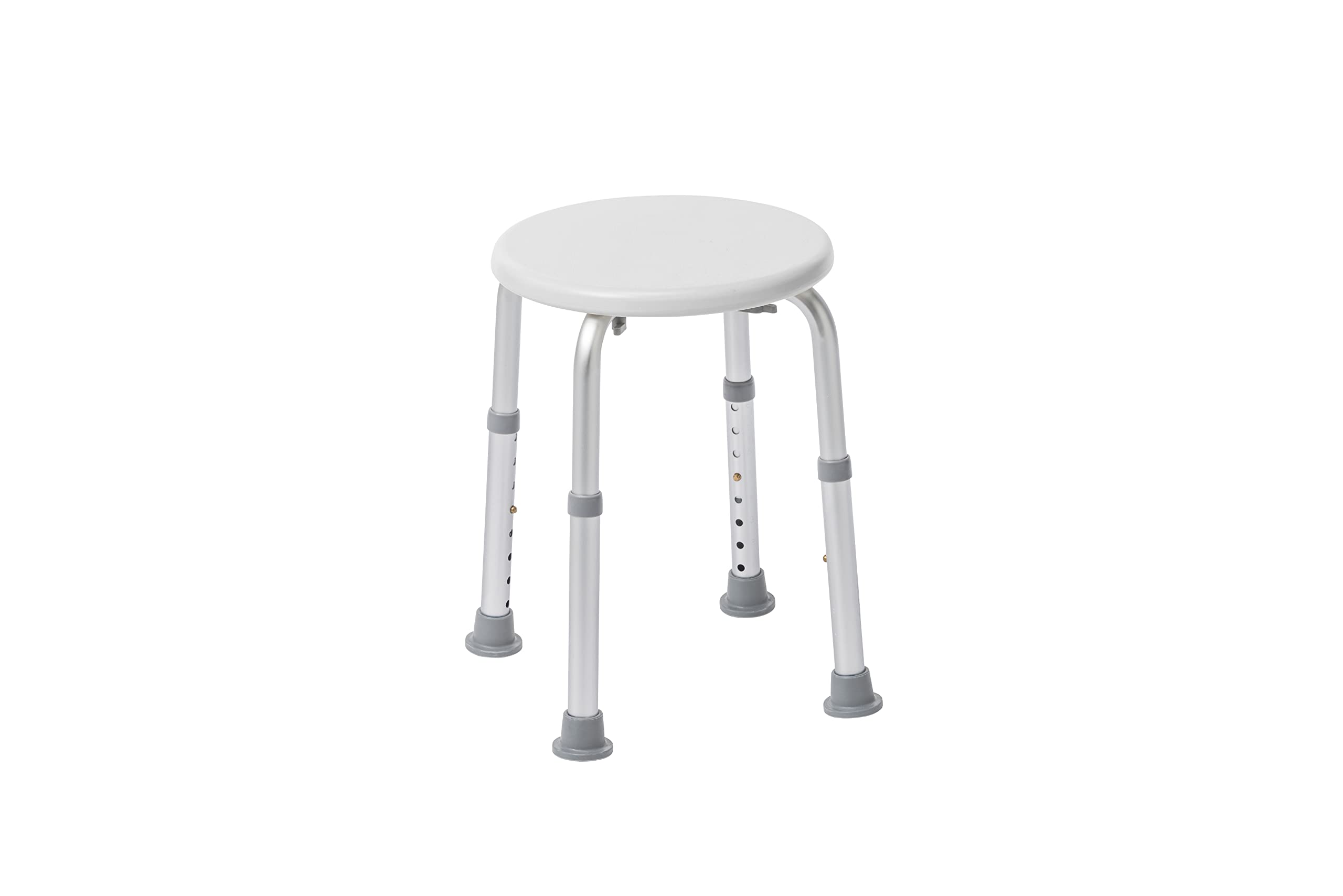 Drive Medical Shower Stool - Adjustable Height - Lightweight Aluminum Construction - 300 Lb Weight Capacity - Compact Tub & Shower Seat - Safety Bath Accessory - White