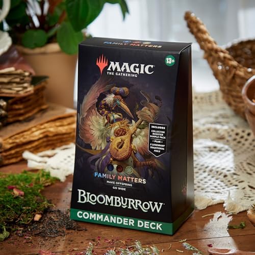 Magic: The Gathering Bloomburrow Commander Deck - Family Matters (100-Card Deck, 2-Card Collector Booster Sample Pack + Accessories)