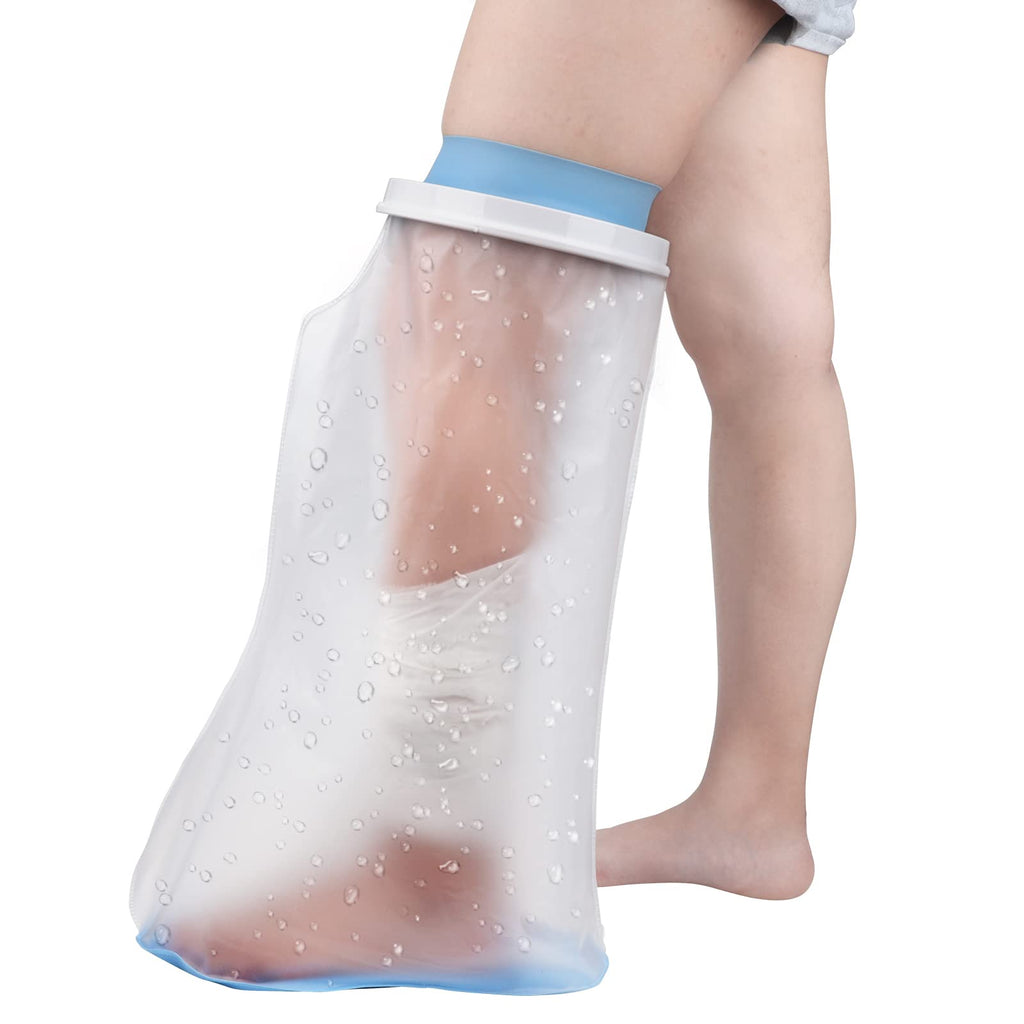 DNEOUXI Waterproof Cast Covers for Shower Leg Adult with Non-Slip Bottom, Watertight Leg Cast Protector Cast Bag for Shower Knee Shank Foot Ankle Surgery Dressing Wound, Reusable