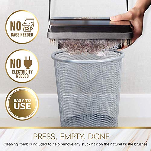 Fuller Brush Electrostatic Carpet & Floor Sweeper with Additional Rubber Rotor - 9" Cleaning Path - Lightweight - Ideal for Crumby & Wet Messes - Works On Carpets & Hard Floor Surfaces (Black)