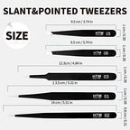 HengTianMei 8Pcs lash tweezers 3 Stainless Straight and 3 Curved Tip Eyelash Tweezers, With 2 Slant Pointed Precision Eyebrows Tweezers for eyelash extensions, Facial Hair, and Ingrown Hair Removal