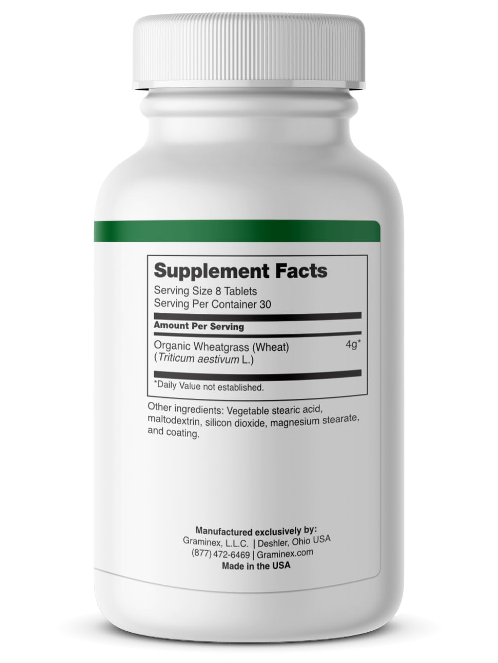 Graminex Wheatgrass Tablets - Natural Immunity, Anti-Aging Support, Boosts Energy, Wellness - Amino Acids, Vitamins, Minerals, Antioxidants Greens Superfood Supplement - 240 Non-GMO Tabs