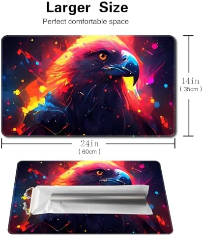 Board Game 14x24in MTG Playmat Compatible for OCG CCG RPG TCG Playmats (A Colorful Eagle)