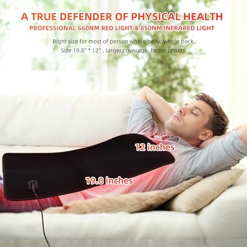 Red Light Therapy for Body, Infrared Light Therapy 19.8" x 12" Infrared Heating Pad Larger Wrap for Back Waist Shoulder Knee Feet Joints Pain Relieve with Auto-Timer, Ideal Gift