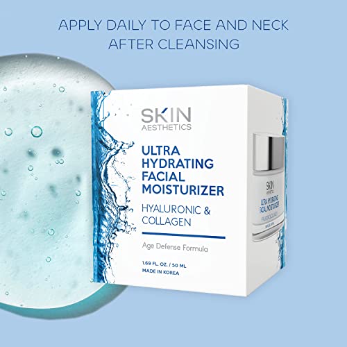 Hyaluronic Acid & Collagen Face Moisturizer - Anti-Aging, Ultra Hydrating, Fine Lines & Wrinkles Treatment - Dermatologist Tested Korean Skincare - Clean Beauty, Cruelty-Free - 1.69 oz