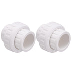 Carvedexquisitely 2" PVC Union Coupling Pipe Fitting (actual diameter 2.37") PVC Adapter Schedule 40(Socket x Socket), EPDM O-Ring, White 2 Pack