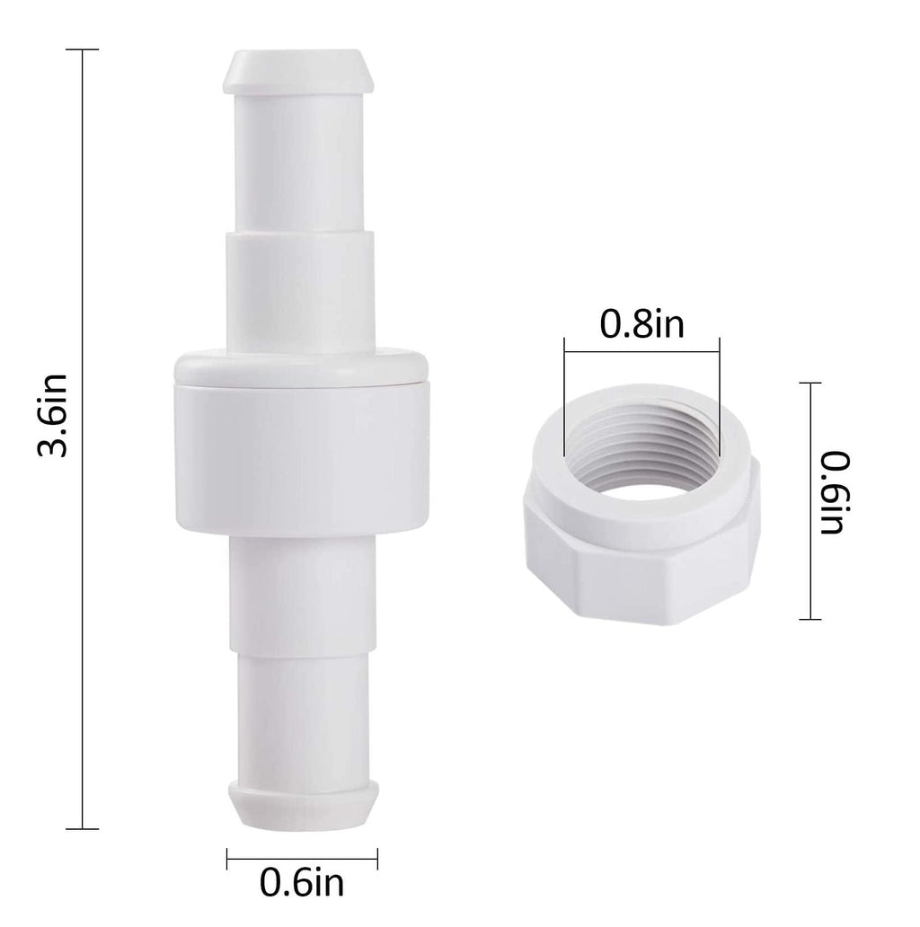 ATIE 280, 380, 180 Pool Cleaner Hose Swivel D20 and Hose Nut D15 Combo Kit Replacement For Zodiac Polaris 280, 380, 180 Pool Cleaners (4 Pack)
