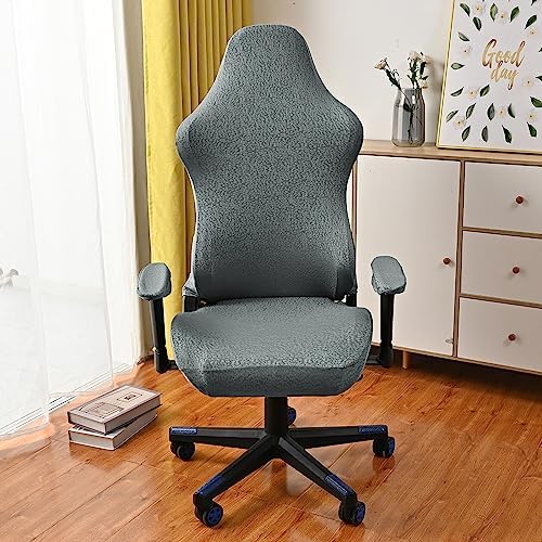 OQHAIR Stretch Gaming Chair Cover - Ergonomic, Washable, Dark Gray