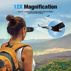 Binoculars 12x50 for Adults and Kids Night Vision Binoculars Compact Binocular Waterproof Binocular Wide Field of View for Bird Watching,Hiking,Hunting,Concert with Carrying Bag