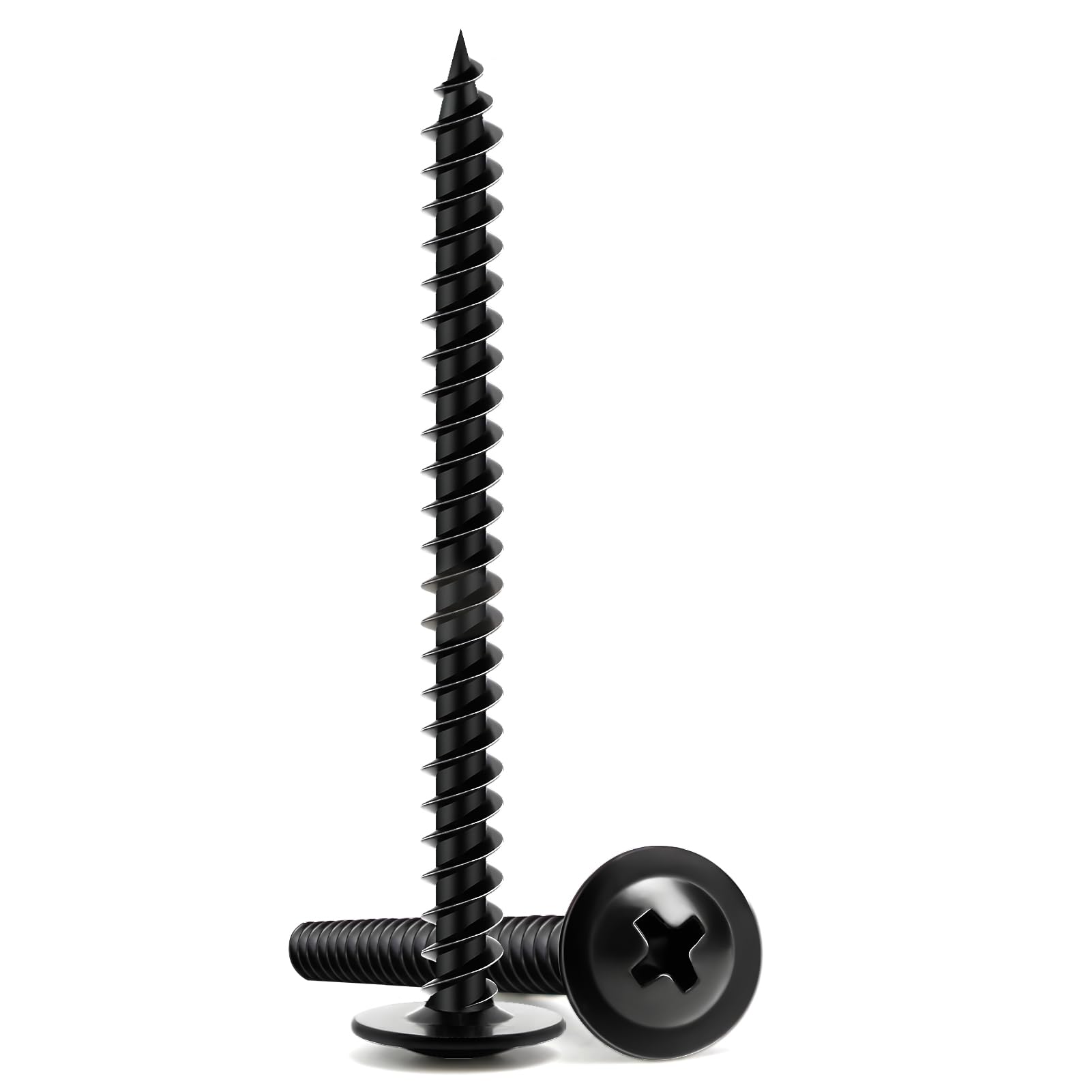 Wood Screws 2 Inch, 50 PCS FIXLINK Premium Truss Head Phillips Silver Wood Screws, Self Tapping Zinc Plated Modified Fast Truss Head Wood Screw Used in Indoor Furniture, Woodworking (#8 x 2)