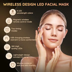 Red Light Therapy for Face, 7+1 Color Infrared Light 850nm Portable Wireless Led Face Mask Light Therapy with Timing Function and Rechargeable for Facial Led Mask Skincare at Home and Travel