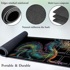 for MTG Game Playmat, for Magic TCG Rubber Play mat,Tabletop Card Playmats with Smooth Surface,Trading Card Inked Game Mat with Zones,Battle Game,Colorful Dragon