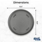GoodCook AirPerfect Pizza Pan with Cutting Guides, 16-Inch, Gray