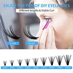 Individual Lashes GEMERRY 280pcs Large Tray 0.07mm Lash Clusters 40D 8-16 MIX D Curl Cluster Lashes Soft &Natural Individual Lashes Cluster Reusable DIY Eyelash Extensions