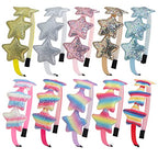 XIMA 10PCS Headbands for Toddlers, Rainbow Glitter Star Girls Headbands for Teens Kids Children Hair Accessories (10PCS Star Headbands)