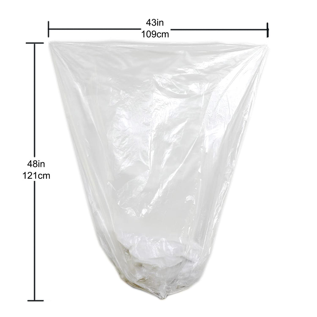 TYPLASTICS 45-48 Gallon Clear Trash Bags Can Liners 43" x 48" 200 Pack