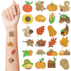 Landhoow 240 Pcs Fall Tattoos Temporary Autumn Glitter Face Tattoos Cool Body Sticker Costume Accessory Tattoos Party Favor