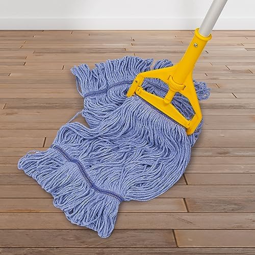 6 Pack Heavy Mop Replace Head，mop Head Replacement,Commercial mop Heads,Reusable Mop Head Refills-Replacement Mop Heads SuitableWet Industrial Blue Cotton Looped End String Head Refill (Blue)