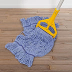 6 Pack Heavy Mop Replace Head，mop Head Replacement,Commercial mop Heads,Reusable Mop Head Refills-Replacement Mop Heads SuitableWet Industrial Blue Cotton Looped End String Head Refill (Blue)