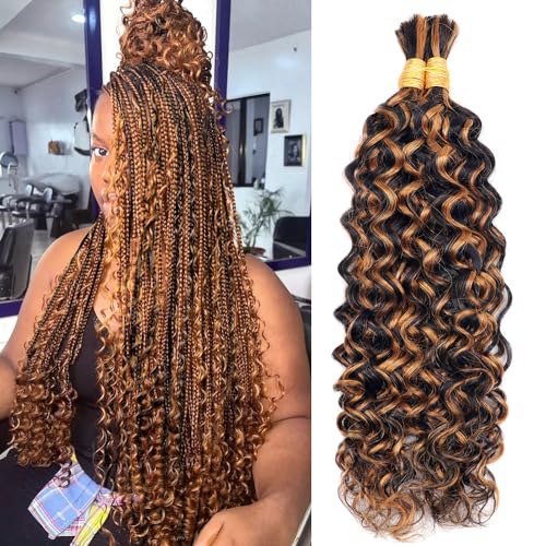 Human Braiding Hair Water Wave Bulk Human Hair For Braiding 100g (1pack-2bundles) No Weft 100% Unprocessed Virgin Human Braiding Hair For Boho Braids Water Wave Micro Braiding Human Hair 26inch #PB/30