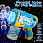 EagleStone 2 Pack Bubble Gun Machine for Kids, Automatic Light Up Bubble Blower with 4 Bottles 10 Bags Refill Solution, Bubble Guns Blaster for Toddlers, Outdoor Toys Gifts, Wedding Easter Party Favor