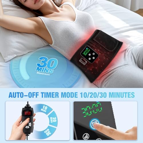 2-in-1 Red Light Therapy Belt, Wired & Wireless Controller with 3000mAh Battery Rechargeable Magnetic LED Screen Controller, 49" * 7" Infrared Red Light Therapy for Body for Muscle Pain Relief
