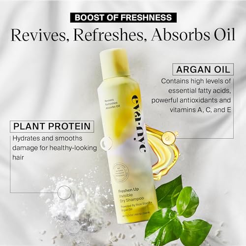 Eva NYC Freshen Up Invisible Dry Shampoo, Cleansing Dry Shampoo for Women of All Hair Types, Non Toxic Shampoo with Argan Oil & Rice Starch, GMO-Free Hair Dry Shampoo, Leaves No White Residue, 5.3 oz