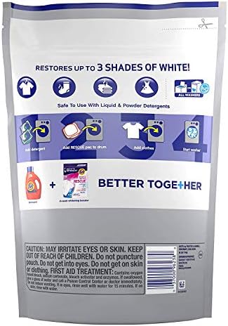 Tide Brights & Whites Odor Rescue, In Wash Odor Eliminator with Oxi, Scent Booster, Removes Odors in a Single Wash, 18 Count (Pack of 2)