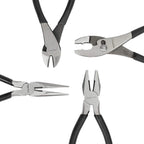 Amazon Basics Pliers Set, Hand Tools for Precision, Cutting Wire Cutter with Needle Nose and Diagonal, Quality Tool Set for Home Maintenance, Set of 4, Black and Silver