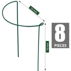 FEED GARDEN 8 Pack Peony Cages and Supports, Plant Support Stakes for Outdoor & Indoor Plants, 10" W x 16" H Half Round Garden Plant Support Rings for Peonies, Hydrangeas, Roses, Dahlias