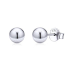 ChicSilver 925 Sterling Silver Ball Stud Earrings for Women, Hypoallergenic Silver Studs, Small Round Ball Earrings 5MM