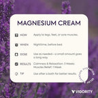 Vigority Magnesium Cream for Sleep: Magnesium Lotion for Leg Cramps - Soothing Magnesium with Lavender, Vitamin E and Shea Butter - Safe for Kids & Pregnant Individuals - 4.23 oz