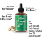 Pumpkin Seed Oil for Hair Growth. Strengthens & Hydrates Thinning, Dry Hair for a Healthier-Looking Scalp. For Women & Men – Vegan & Unscented 2oz Serum