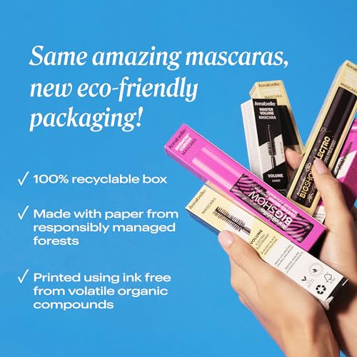 Annabelle Skinny Mascara, Black, Award-Winning Mascara, New Eco-Friendly Packaging, Ultimate Length & Definition, Microscopic & Ultra-Precise Brush, Hypoallergenic, 0.13 fl oz