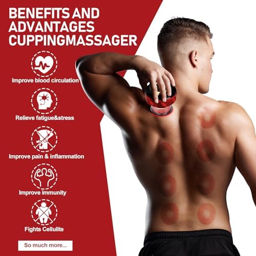 4 in 1 Smart Cupping Therapy Massager Set Massage Red Light Therapy Suitable for All Parts of The Body to Relief Pain Blood Circulation and Tight Skin Cupping Massage Therapy Tool