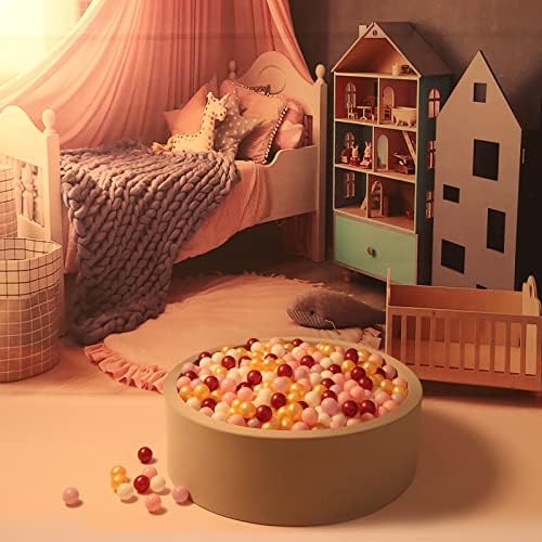 GOGOSO Ball Pit Balls for Toddler, Baby Plastic Playballs Kids Soft Pastel Pelotas Non-Toxic BPA-Free,Pink+Gold+White+red+Purple,100 Balls