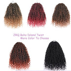 ZRQ Goddess Passion Twist Hair with Curly End 18 Inch Pre Twisted Passion Twist 8 Packs Ombre Blonde Pre Looped Long Boho Style Crochet Braids Hair Extensions for Women