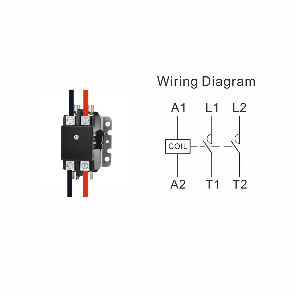 SUNLEE 2 Poles FLA 40 Amp Coil 24 VAC Air Conditioner Condenser Compressor Contactor AC Definite Purpose Contactor Universal Fit UL Recognized A2L Compliant