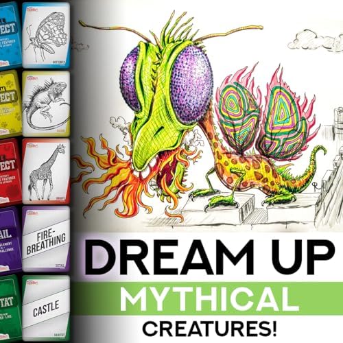 Mythical Creatures Drawing Art Prompts for Kids to Sketch Funny Animals Together! 150 Prompt Cards, Millions of Weird Ideas. Creative Games for Tweens, Teachers, Teens, Family Fun Artsy Imaginations!