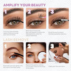 60D Natural Lash Clusters Lash Extensions Kit 252 Pcs Fluffy Eyelash Clusters DIY Individual Lashes Extensions D Curl Left & Right Eyelash Cluster with Bond and Seal and Tweezers