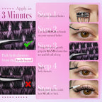 Fluffy Lash Clusters Kit 10-16mm Volume Eyelash Clusters with Fairy Spikes, Wispy Lash Extension Kit DIY Full Look Cluster Eyelash Extensions Thick Lashes kit Spiky with Lash Cluster Glue by CORUSCATE