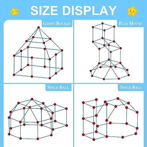 SpringFlower Fort Building Kit for Kids,STEM Construction Toys, Educational Gift for 3 4 5 6 7 8 9 10 11 12 Years Old Boys and Girls,Ultimate Creative Set for Indoor & Outdoors Activity,100 Pcs