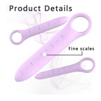 QoQiu 5-Pack Silicone Dilators for Pelvic Floor for Women with Fine Scales, Pelvic Wand Massager，Pelvic Floor Muscle Trainer, Pelvic Floor Strengthening Device with Storage Bag, Purple