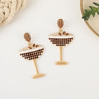 Madison Tyler Espresso Martini Earrings Luxury Coffee Bean Drink Glass