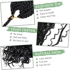 Goddess Box Braids Crochet Hair 12 Inch 8 Packs Pre-looped Bohemian Crochet Boho Box Braids With Curly Ends 3X Crochet Braids for Women Synthetic Braiding Hair (12 inch, #1B)
