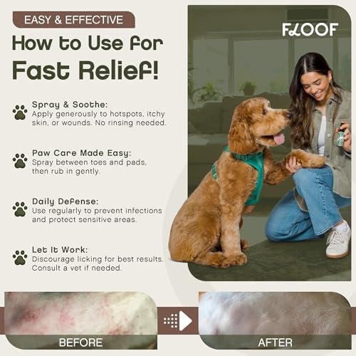 Hypochlorous Acid Spray for Dogs - Hot Spot Treatment & Allergy Relief - Dog Skin Anti Itching & Paw Licking Remedy - Wound Cleanser Spray (2.2 FL OZ) (Pack of 1)