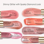 CATKIN Tinted Lip Balm Glitter Lip Stain Ultra Hydrating Lip Moistrurizer Chapstick with Vitamin E Nourishing For Cracked & Dry Lips 0.12 oz C13 Sea of stars - Champagne