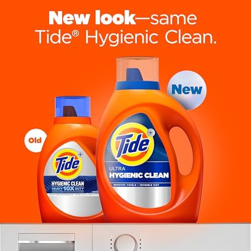 Tide Hygienic Clean Heavy 10x Duty Liquid Laundry Detergent, HE Compatible, Original Scent, 105 fl oz, 74 loads
