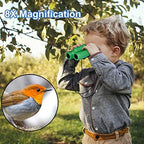 Binoculars for Kids 8x21, Gift for 3-12 Years Boys & Girls, Compact Kids Binoculars High-Resolution Shockproof Mini Binoculars for Bird Watching, Hiking, Camping, Travel Green 301