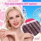 Lash Clusters - Lash Clusters Kit Lash Extension Kit with Lash Bond and Seal Cluster Eyelash Extensions Eyelash Clusters 20D30D40D50D-0.07D Lashes Clusters Eyelash Extension Kit DIY at Home Eyelashes